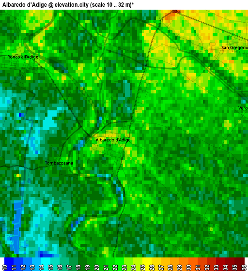 Albaredo d'Adige elevation map