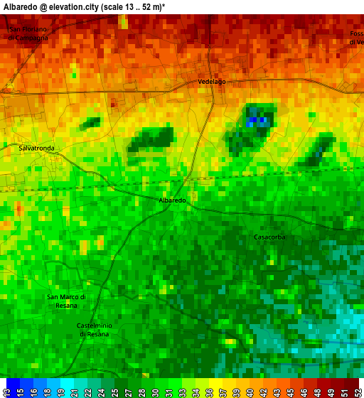 Albaredo elevation map