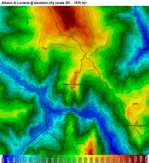 Albano di Lucania elevation map