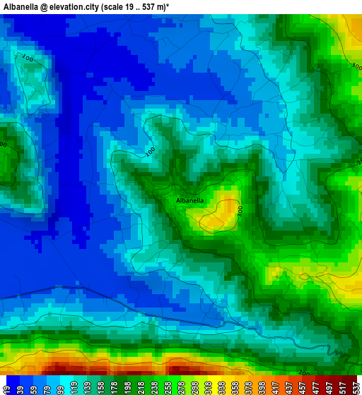 Albanella elevation map