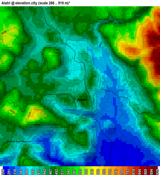 Alatri elevation map