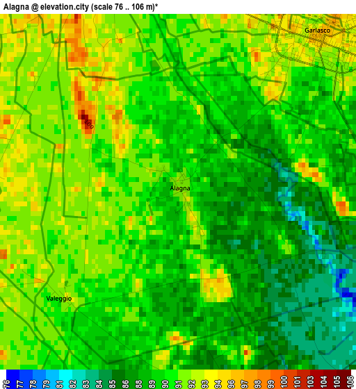 Alagna elevation map