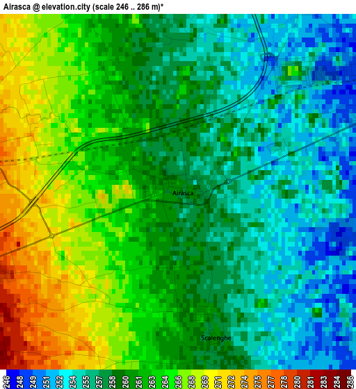 Airasca elevation map