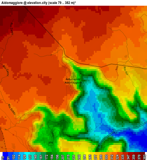 Aidomaggiore elevation map