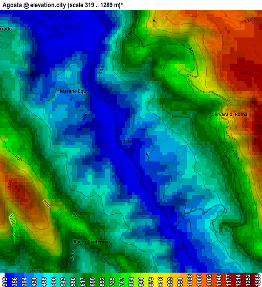 Agosta elevation map