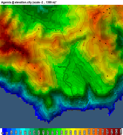 Agerola elevation map