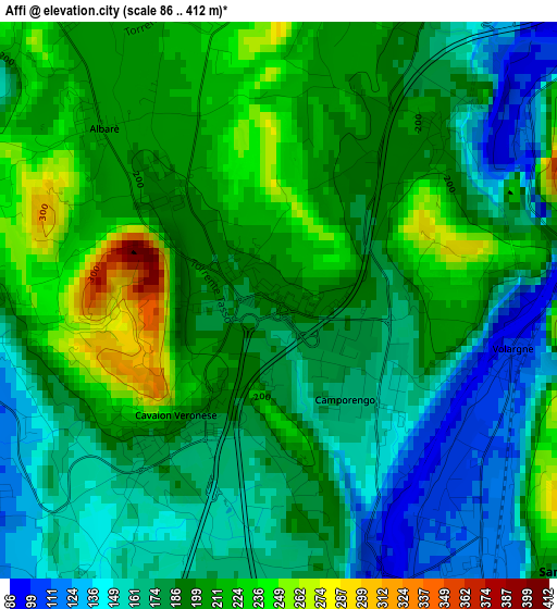 Affi elevation map