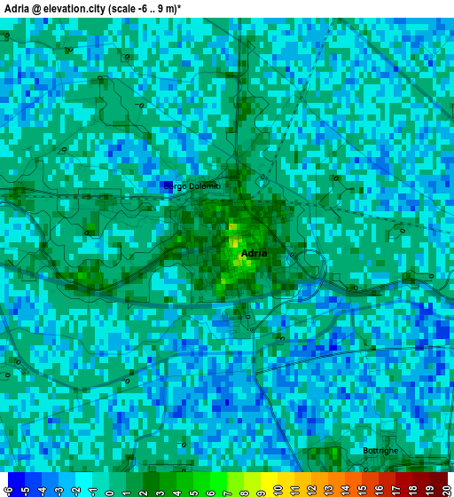 Adria elevation map