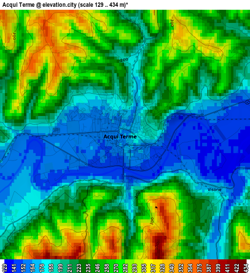 Acqui Terme elevation map