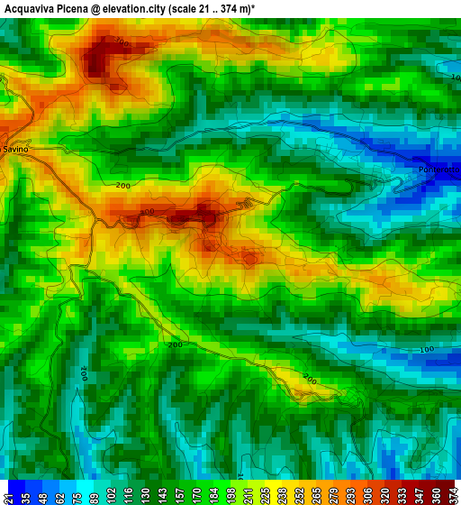 Acquaviva Picena elevation map