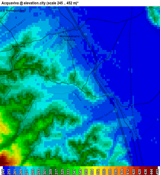 Acquaviva elevation map