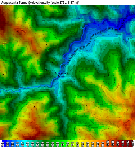 Acquasanta Terme elevation map