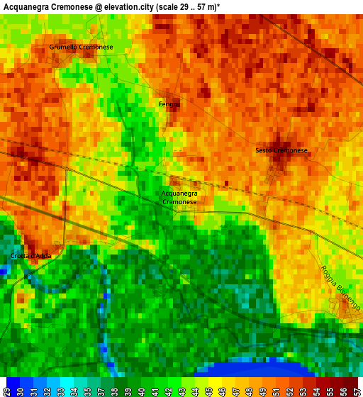 Acquanegra Cremonese elevation map