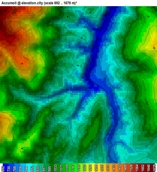 Accumoli elevation map