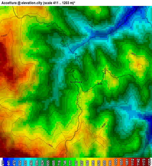 Accettura elevation map