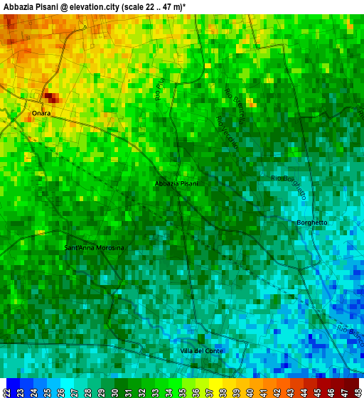 Abbazia Pisani elevation map