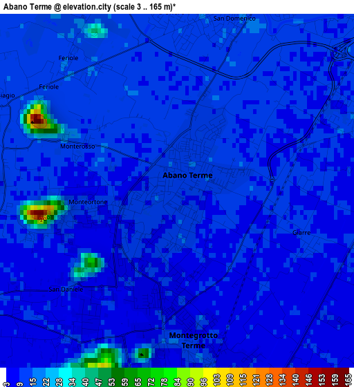 Abano Terme elevation map