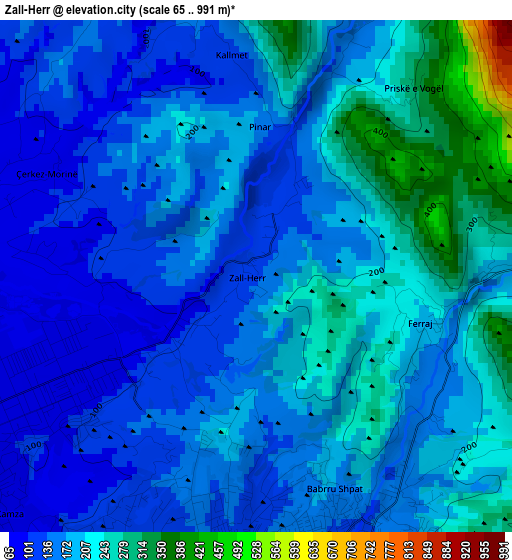 Zall-Herr elevation map