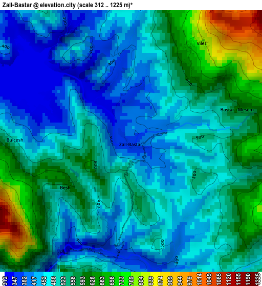 Zall-Bastar elevation map