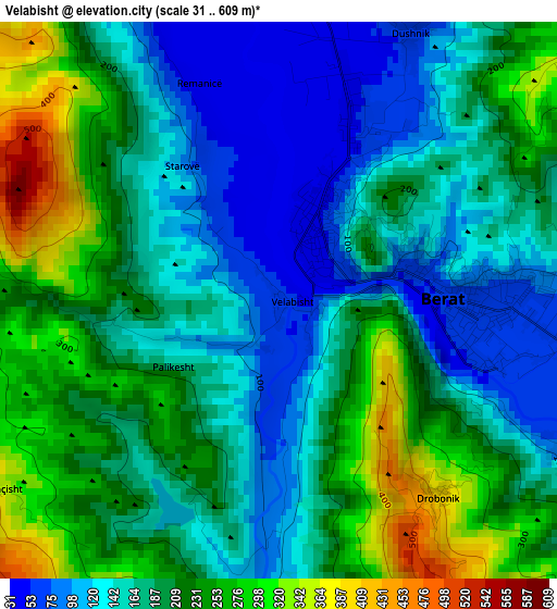 Velabisht elevation map