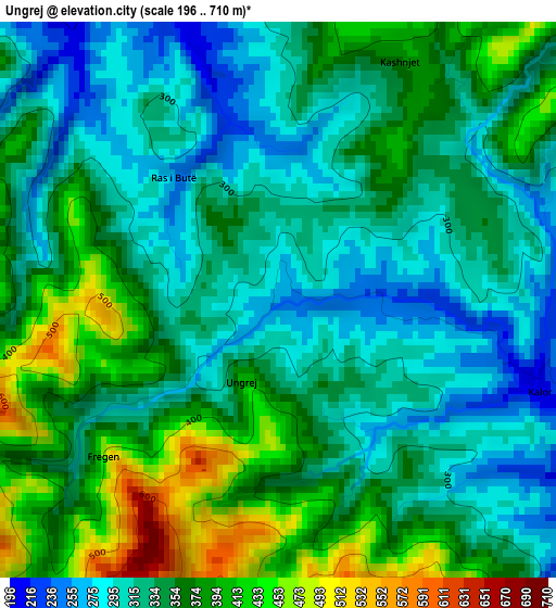 Ungrej elevation map