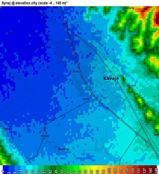 Synej elevation map