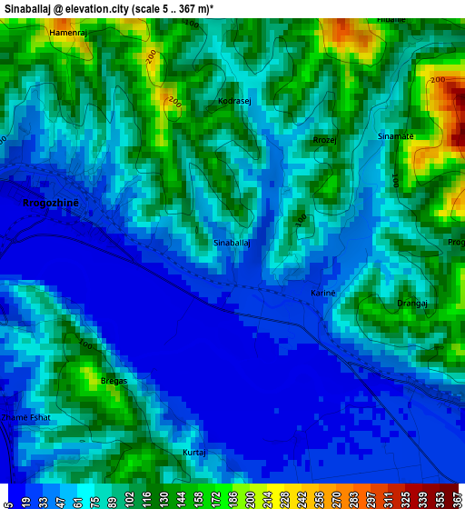 Sinaballaj elevation map