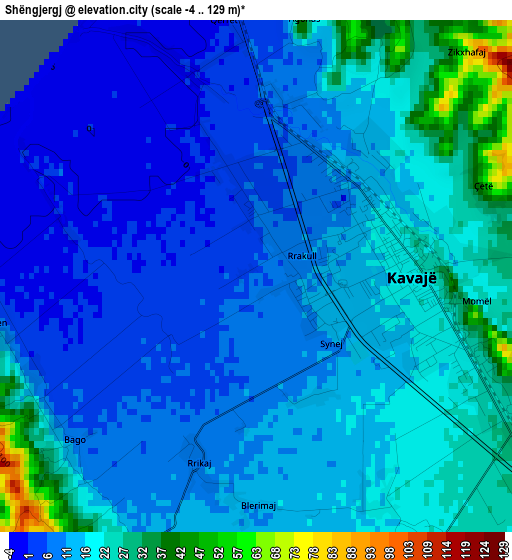 Shëngjergj elevation map