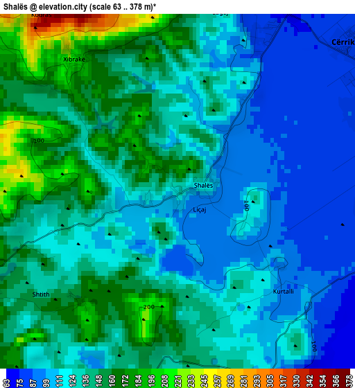 Shalës elevation map