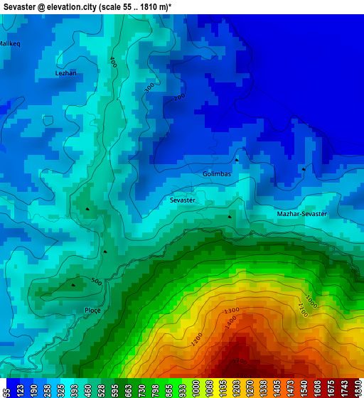 Sevaster elevation map