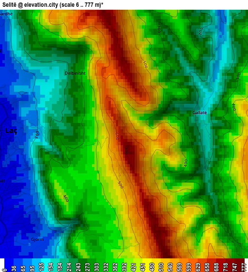 Selitë elevation map