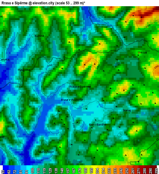 Rrasa e Sipërme elevation map