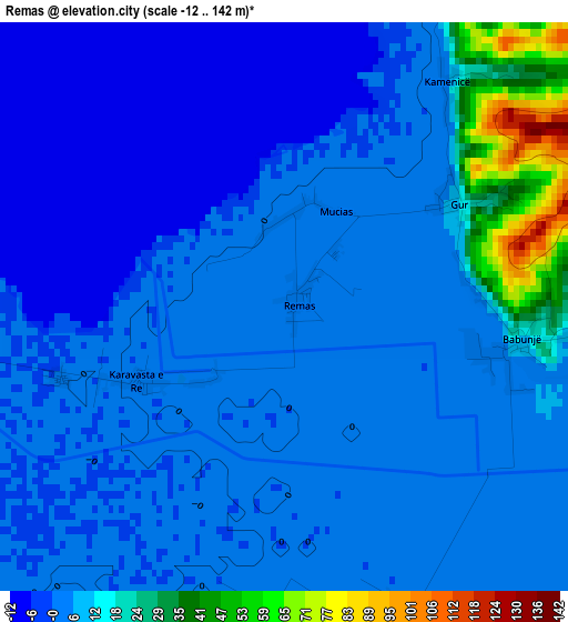 Remas elevation map