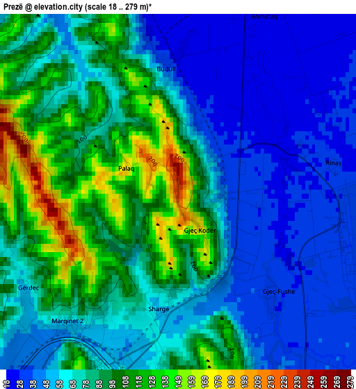 Prezë elevation map