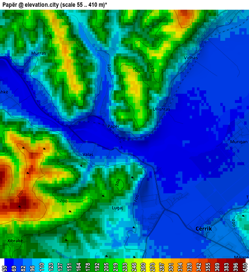 Papër elevation map