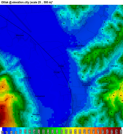 Otllak elevation map