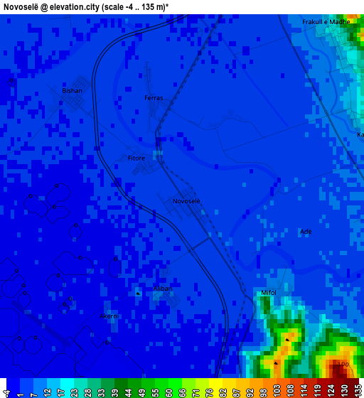 Novoselë elevation map