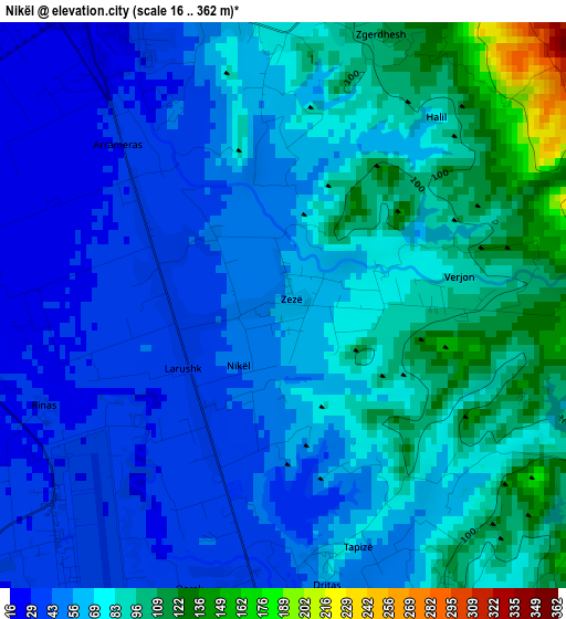 Nikël elevation map