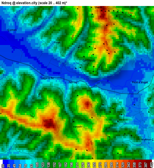 Ndroq elevation map