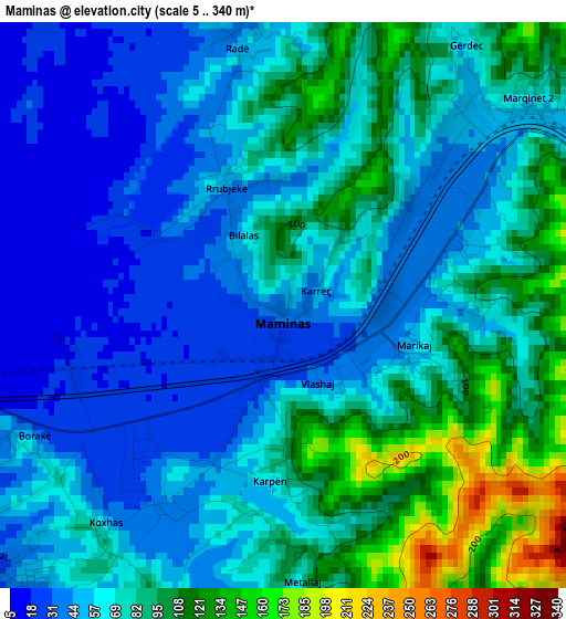 Maminas elevation map