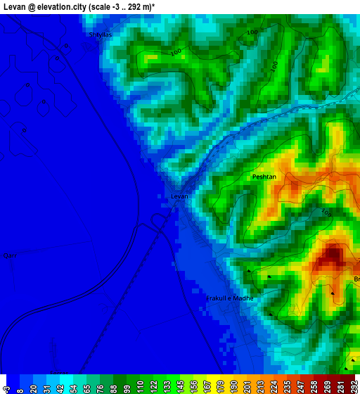 Levan elevation map