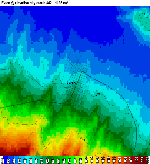 Evren elevation map