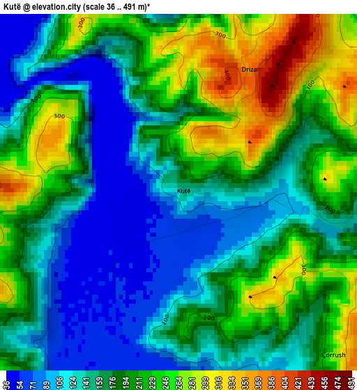 Kutë elevation map