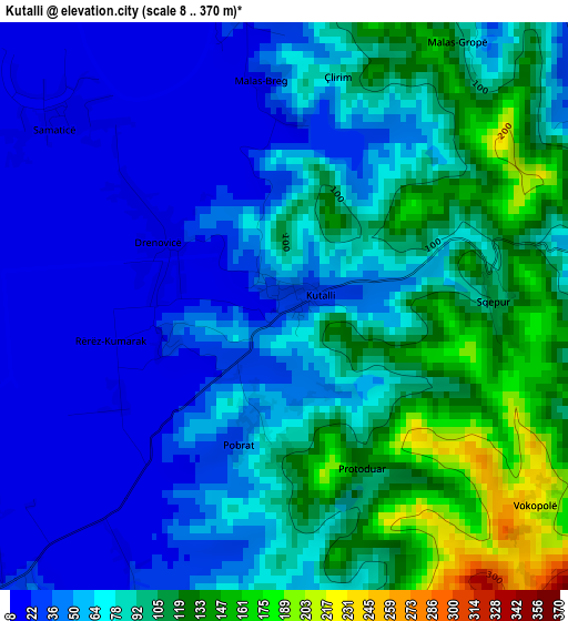 Kutalli elevation map