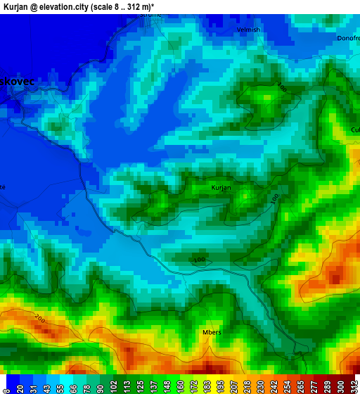 Kurjan elevation map