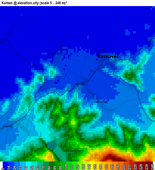 Kuman elevation map