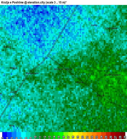 Krutja e Poshtme elevation map