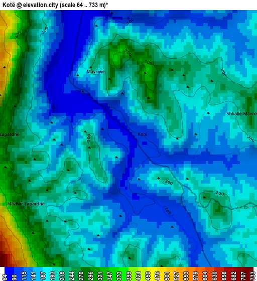 Kotë elevation map