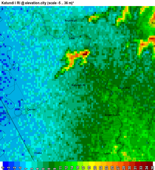 Katundi i Ri elevation map