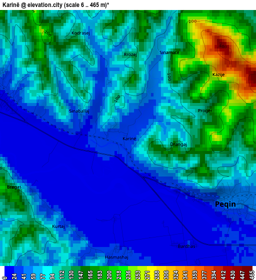 Karinë elevation map